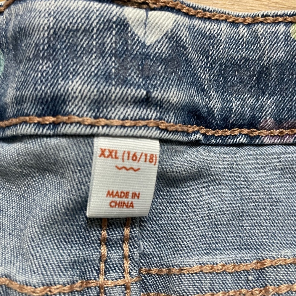 Cat & Jack Blue Heart Print Jean Shorts - Picture 7 of 14